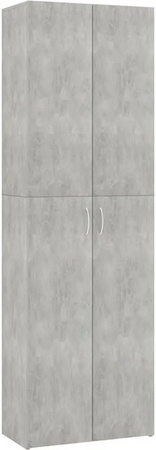 vidaXL Büroschrank aus Holzwerkstoff in Grau, minimalistisches Design, B/T/H: 60 x 32 x 190 cm