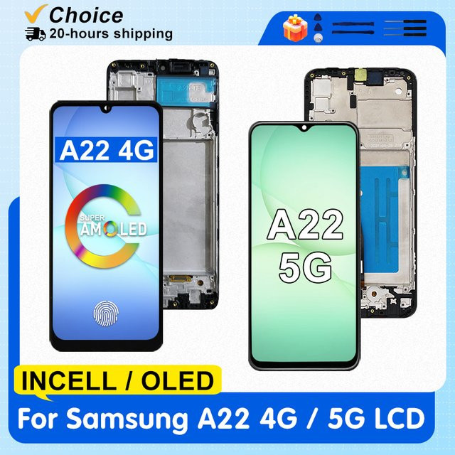Samsung Galaxy A22 4G A225F A225M OLED Display mit LCD Touchscreen Digitizer Baugruppe in Schwarz - Bild 1