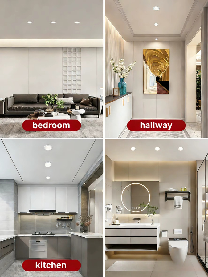 LANGYUE LED-Downlight GU10 Einbau-Deckenleuchte, runde LED-Panel-Einbaustrahler in Weiß für dein Wohnzimmer - Bild 6
