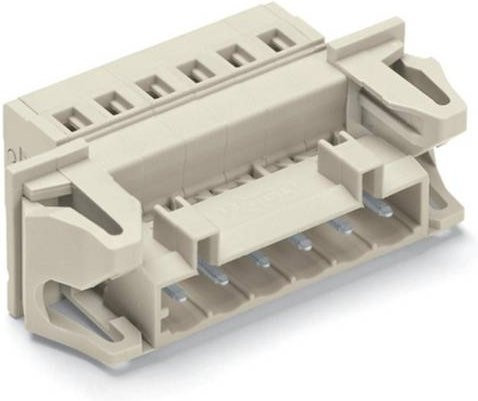 WAGO Stiftleiste 2060 Standard 721-604/114-000 mit 4 Polen und 5 mm Rastermaß in Grau und Beige, 50 Stück - Bild 1