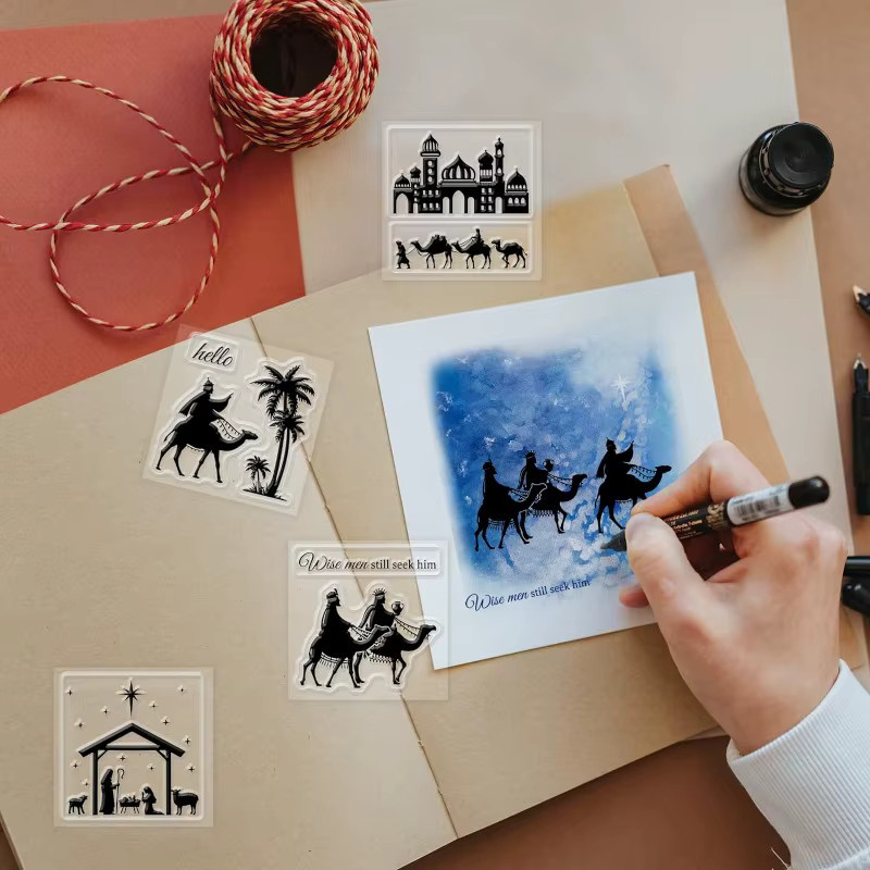 4 Stück Mini Christus Theophany Silikon Stempel für DIY Scrapbooking in Transparent - Bild 2