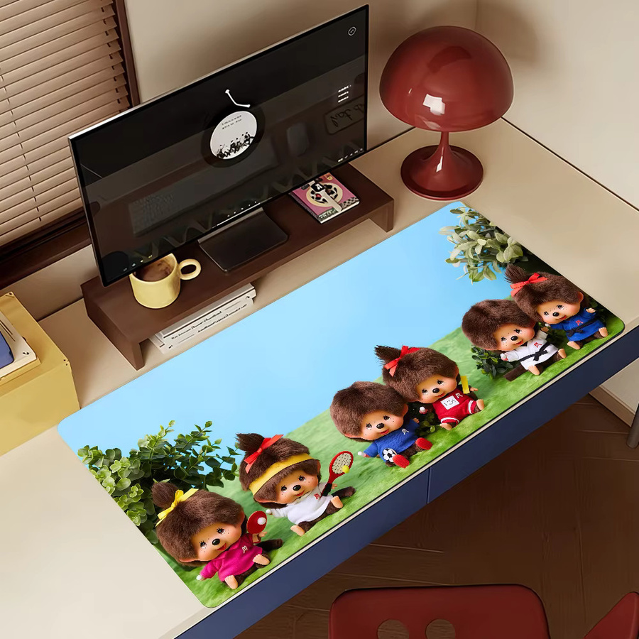 M-Mon-chhi-chiES XXL Mauspad in Multicolour, rutschfeste Schreibtischunterlage aus Gummi für Gaming und Büro - Bild 4
