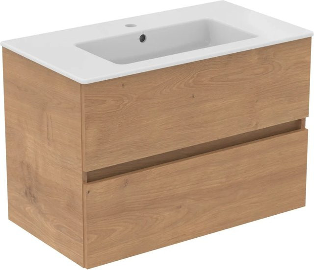 Ideal Standard Möbelpaket Eurovit+ mit Unterschrank und Waschtisch in Eiche, Breite: 81 cm - Bild 1