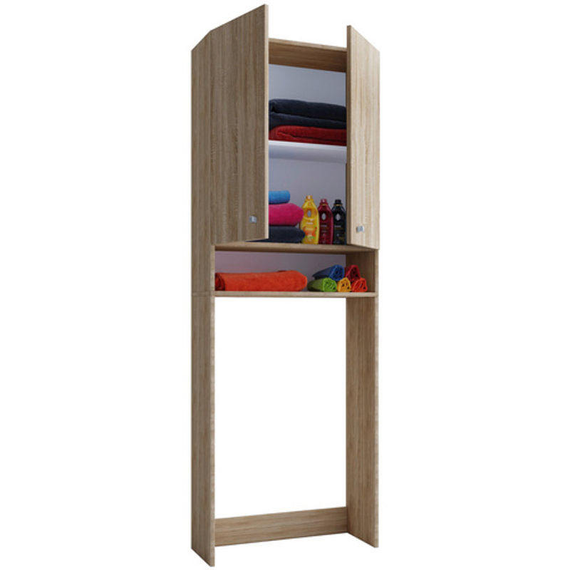 VCM Waschmaschinenschrank Lona in Braun für das Badezimmer, B/T/H: 64 x 27 x 182 cm - Bild 2
