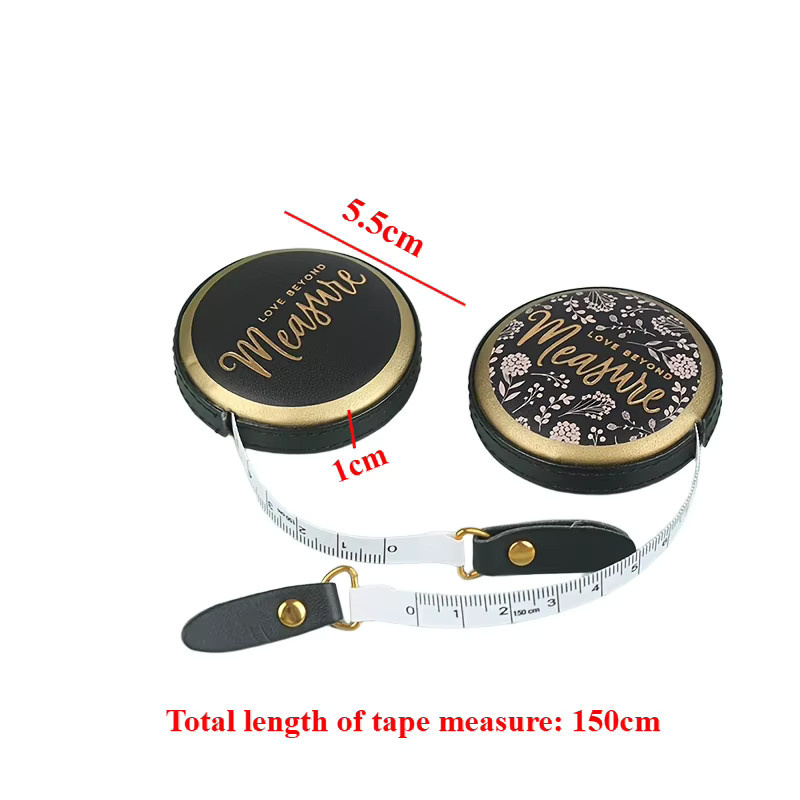 Tragbares Mini Maßband im Vintage Design aus PU Leder in Schwarz - Bild 4