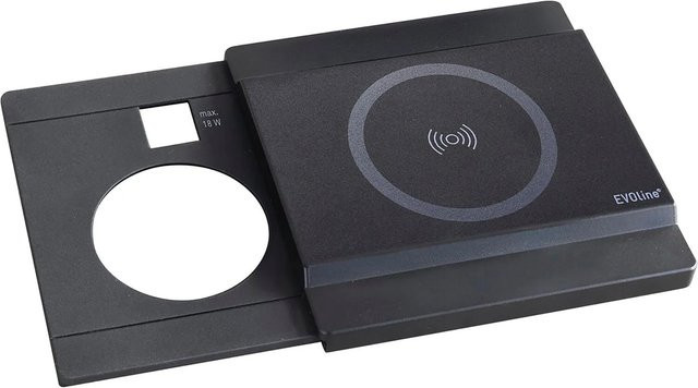 EVOline Disq Schiebedeckel Wireless Charger für Circle80 Einbausteckdose Schwarz - Bild 1