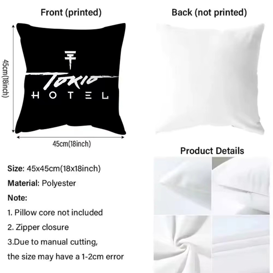 Klassischer Kissenbezug von Tokio Hotel in Schwarz - Bild 5