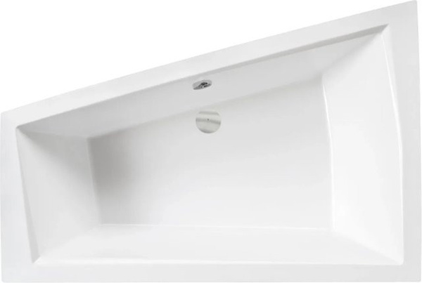 Bad Land Eckbadewanne INTIMA links mit Styroporverkleidung, Bambus Badewannenablage und Kopfstütze, Farbe: Weiß
