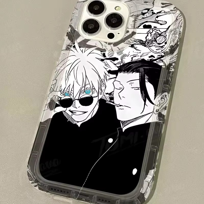 Etmakit Anime Jujutsu Line Handyhülle für iPhone 15 14 13 12 11 Pro Max X XR XS 7 8 Plus SE Transparent Gojo Satoru - Bild 4
