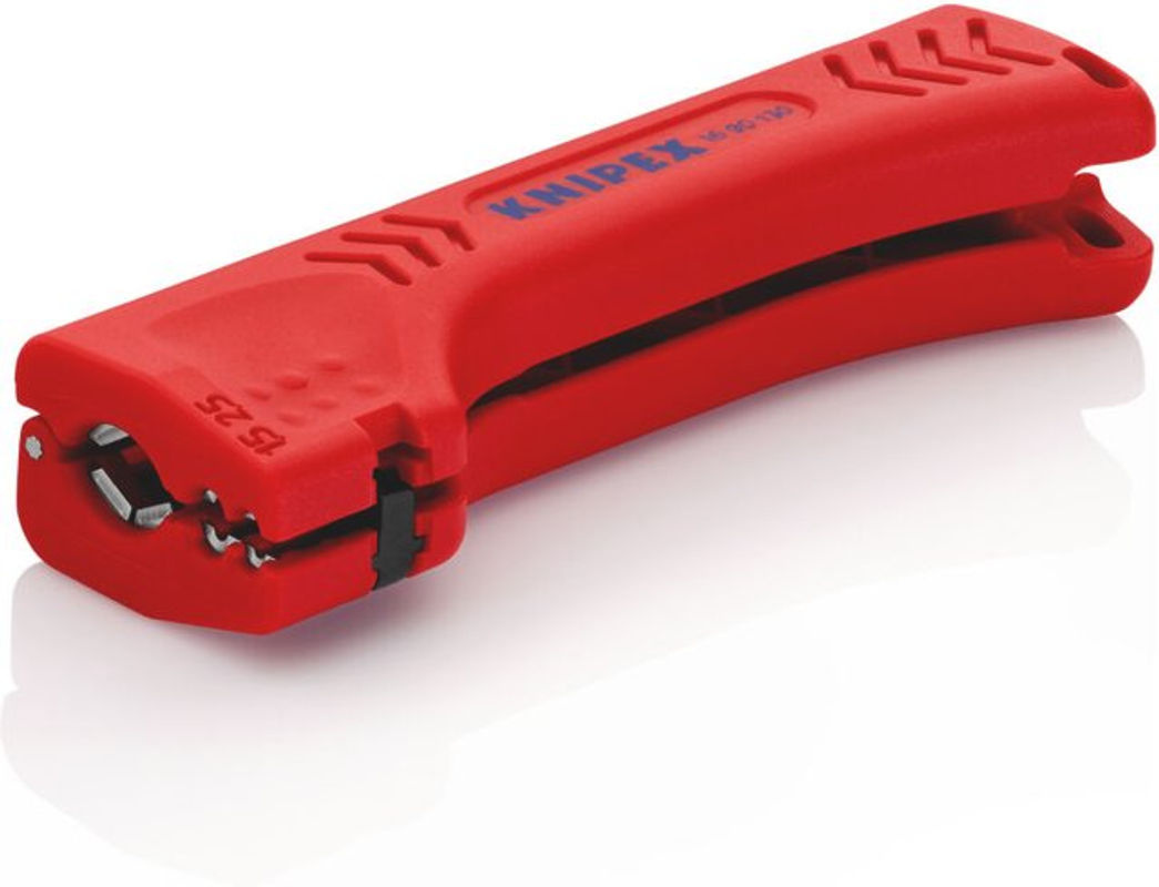 Knipex Universal-Abmantelungswerkzeug 16 90 130 SB für Rundkabel und Feuchtraumkabel, Farbe: Rot, Länge: 130 mm - Bild 2