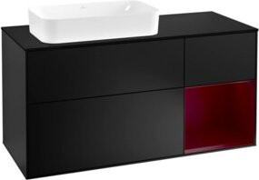 V&B Waschtischunterschrank Finion Wandbeleuchtung Schwarz Lackiert Breite: 120 cm, Tiefe: 50,1 cm, Höhe: 50,1 cm - Bild 1