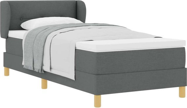 vidaXL Boxspringbett mit Matratze und Taschenfederkern in Dunkelgrau, B/T: 80 x 200 cm - Bild 1