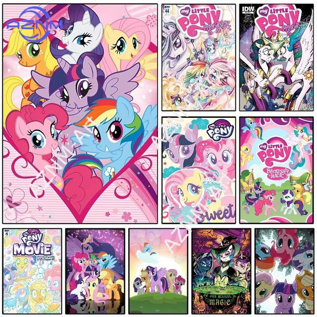 KAYOU Cartoon My Little Pony Poster, wasserfeste Illustration in Mehrfarben für deine Wanddekoration - Bild 1