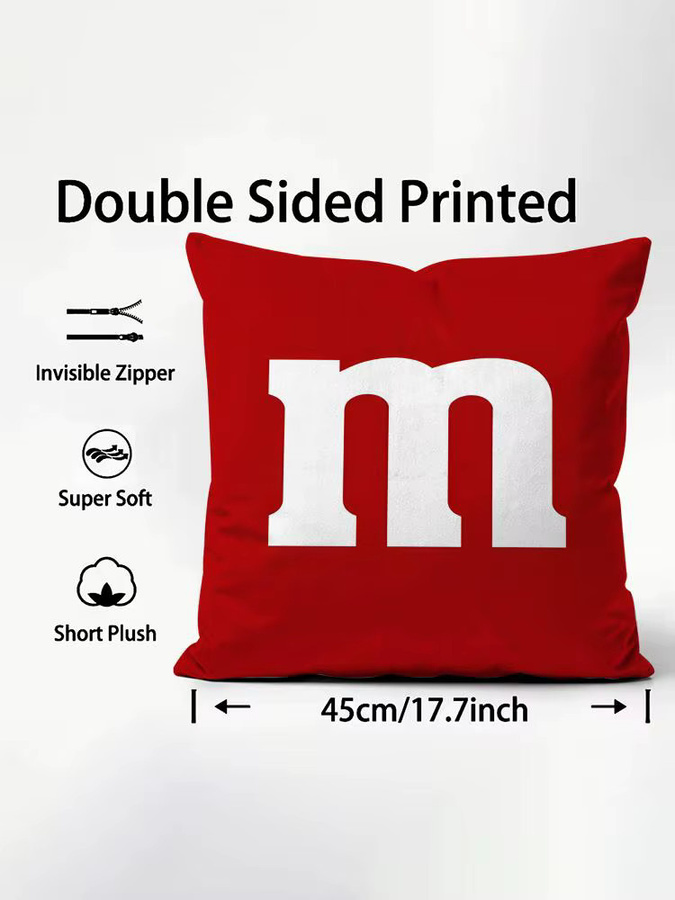 M-M&M'S Kissenbezug mit Grafikdesign in Rot, quadratisch, Breite: 30 cm, Höhe: 30 cm - Bild 2