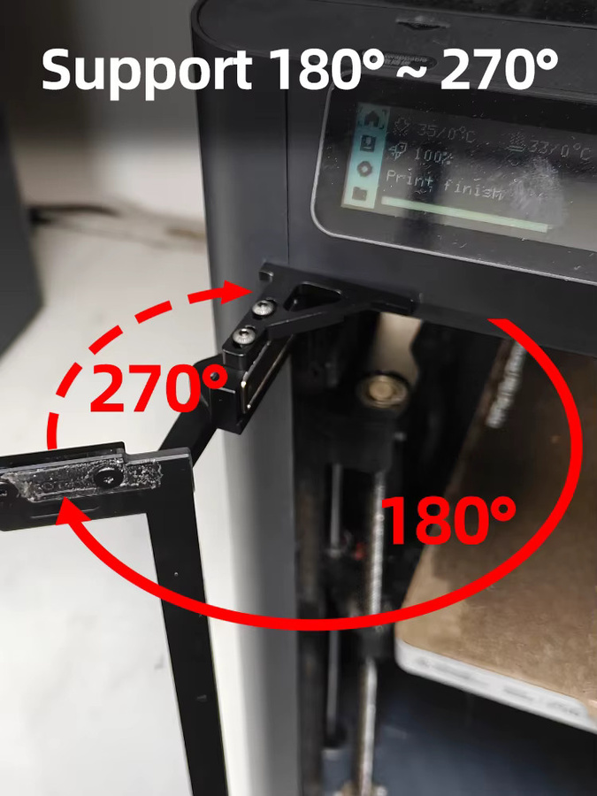 Bambulab CNC Metall-Türscharnier Kit für P2S, X1 und P Serie sowie U1 in Schwarz mit 180/270 Grad Öffnungswinkel - Bild 6