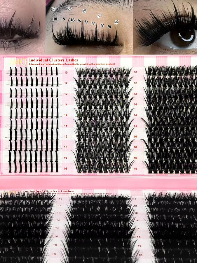 LAKANAKU Wimpernverlängerung Kit, D Curl, Cluster Wimpern - Bild 7