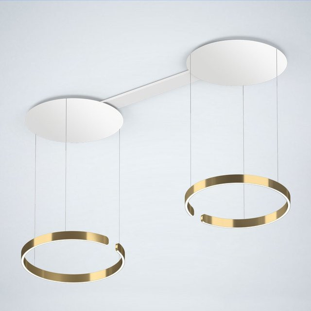 Occhio Mito sospeso due LED-Pendelleuchte in Weiß Matt mit Bronze-Ausführung, dimmbar mit Occhio air Modul und x-tra warm LED (2200K - 3500K) - Bild 1