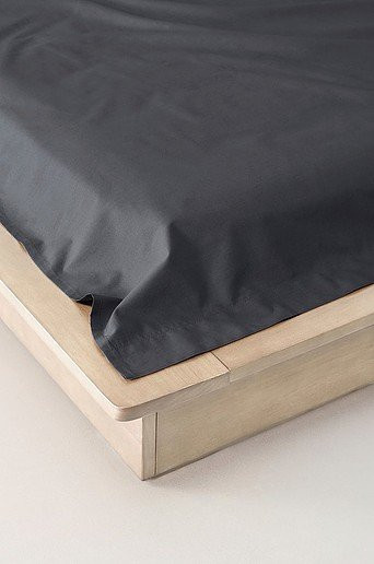 ZACK Laken Einzelbett organisch aus Baumwolle, Grau, B/T: 150 x 250 cm, Höhe: 144 cm - Bild 1