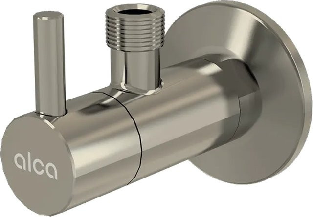 Alcadrain Eckventil mit Schmutzfilter 1/2 Zoll x 3/8 Zoll in Nickel matt gebürstet - Bild 1