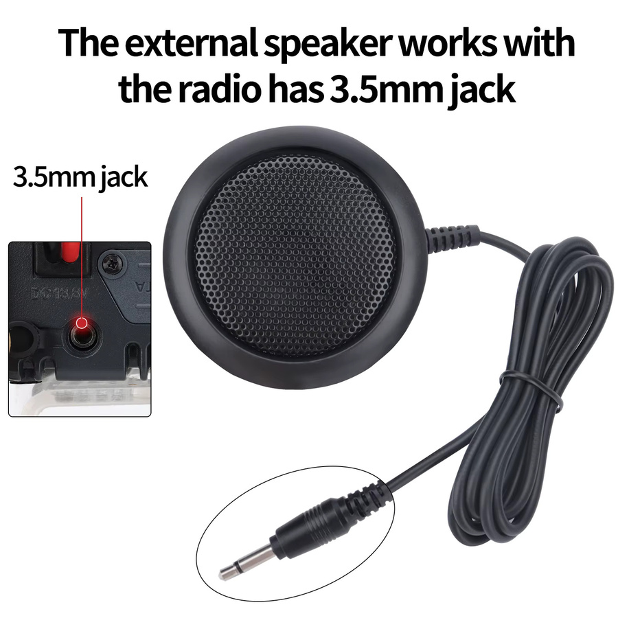 ABBREE KES-4 Externer Lautsprecher für Autoradios mit 3,5 mm Audiostecker in Schwarz - Bild 3