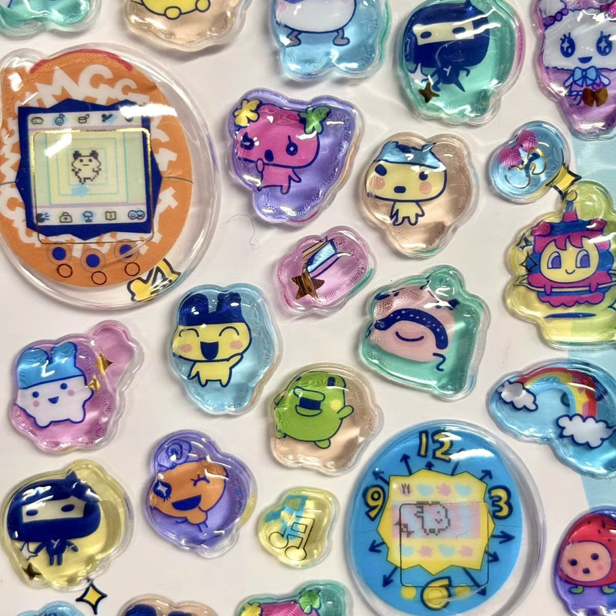 Bandai Petit Drop Seal Vintage Japanische Aufkleber aus Kristallgelee in Multicolour mit 3D-Laserprägung zur Dekoration von Tagebuch und Handyhülle - Bild 2