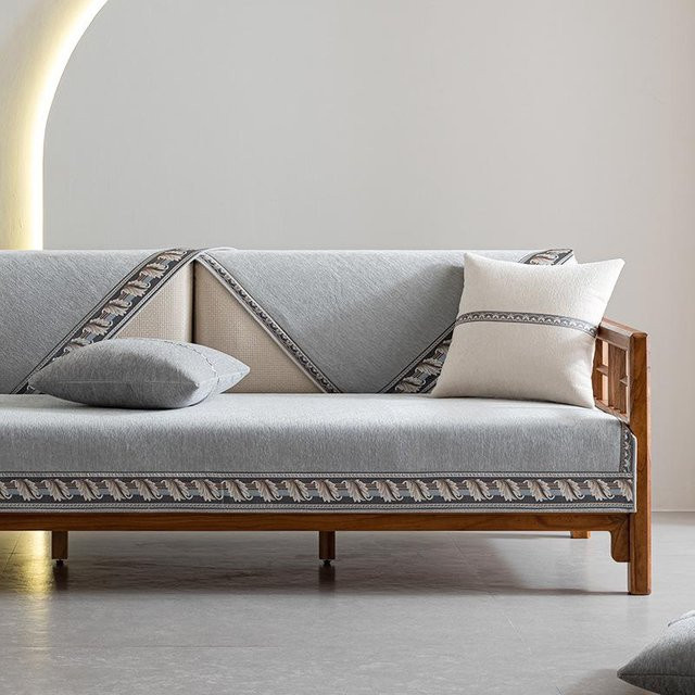 Rutschfeste Chenille-Sofamatte im orientalischen Stil von Super Six, Farbe: Grau, Breite: 70 cm, Breite: 70 cm - Bild 1