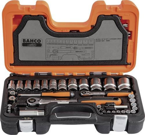 Bahco Steckschlüsselsatz S560 aus Stahl in Orange, 56-teilig, 1/4 Zoll - Bild 1