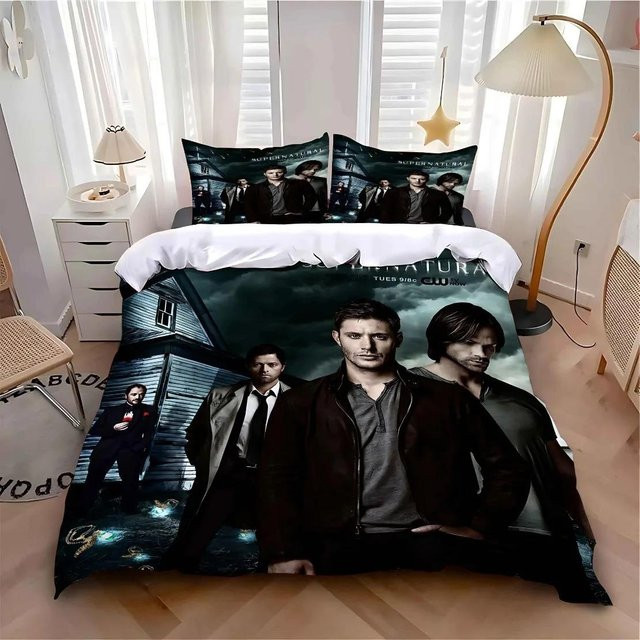 Supernatural Bettwäscheset mit Sam und Dean Motiv, Multicolor, Single, B/H: 140 x 210 cm - Bild 1