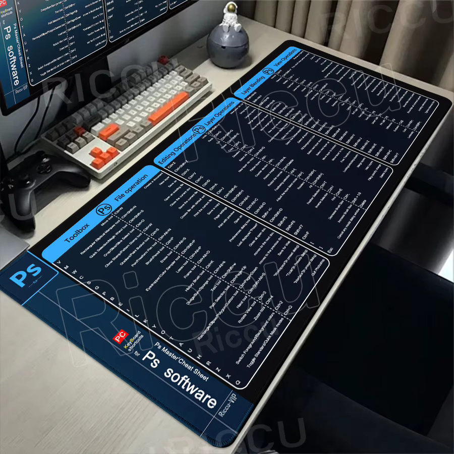Riccu Schreibtischunterlage mit Photoshop-Tastaturkürzeln in Schwarz - Bild 2
