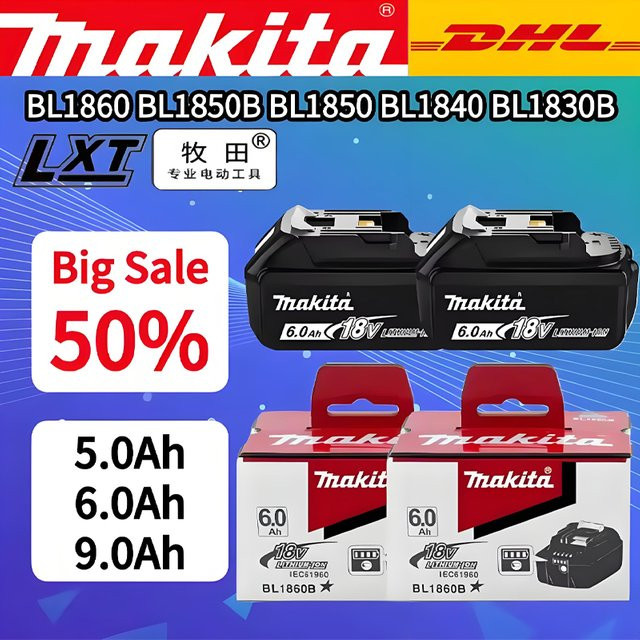 Makita 18V 6,0Ah Lithium-Ionen Akku in Schwarz für Elektrowerkzeuge - Bild 1