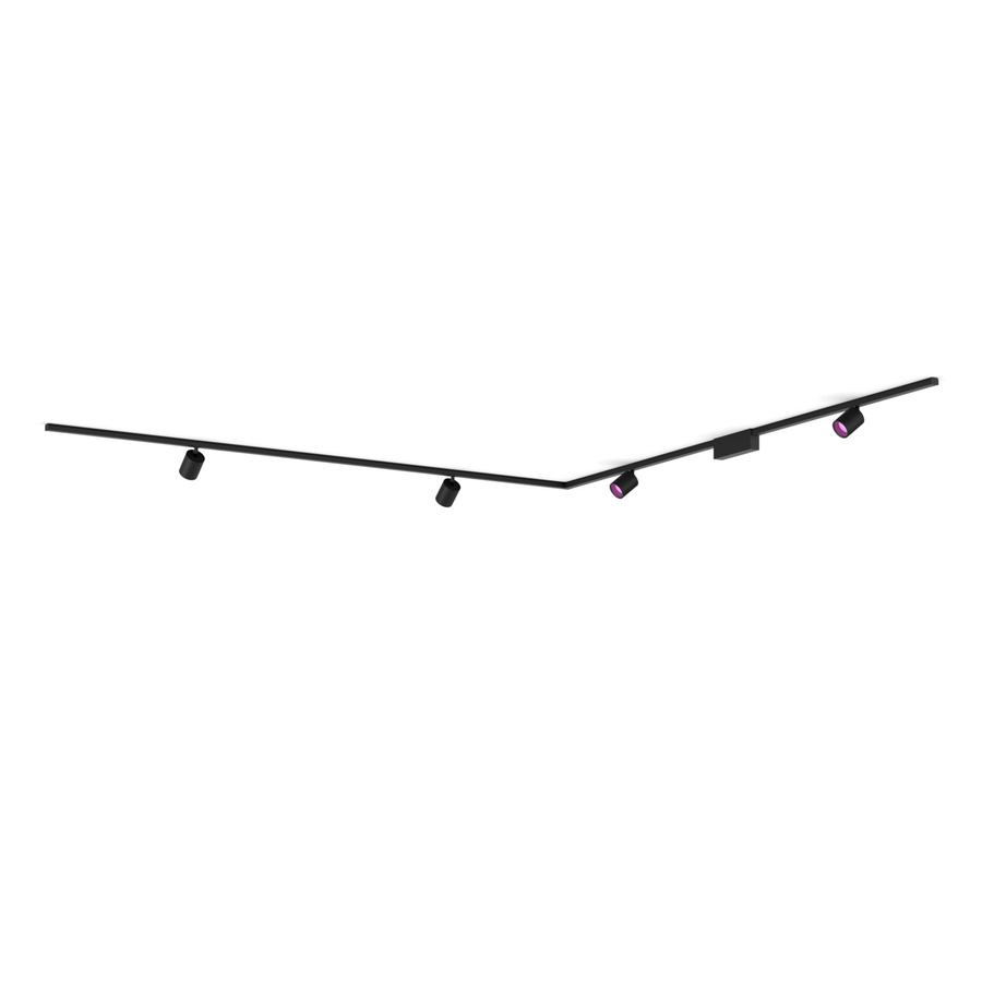 Philips Perifo Basis-set L-förmige Deckenleuchte in Schwarz mit 4 Spots für Philips Hue - Bild 1