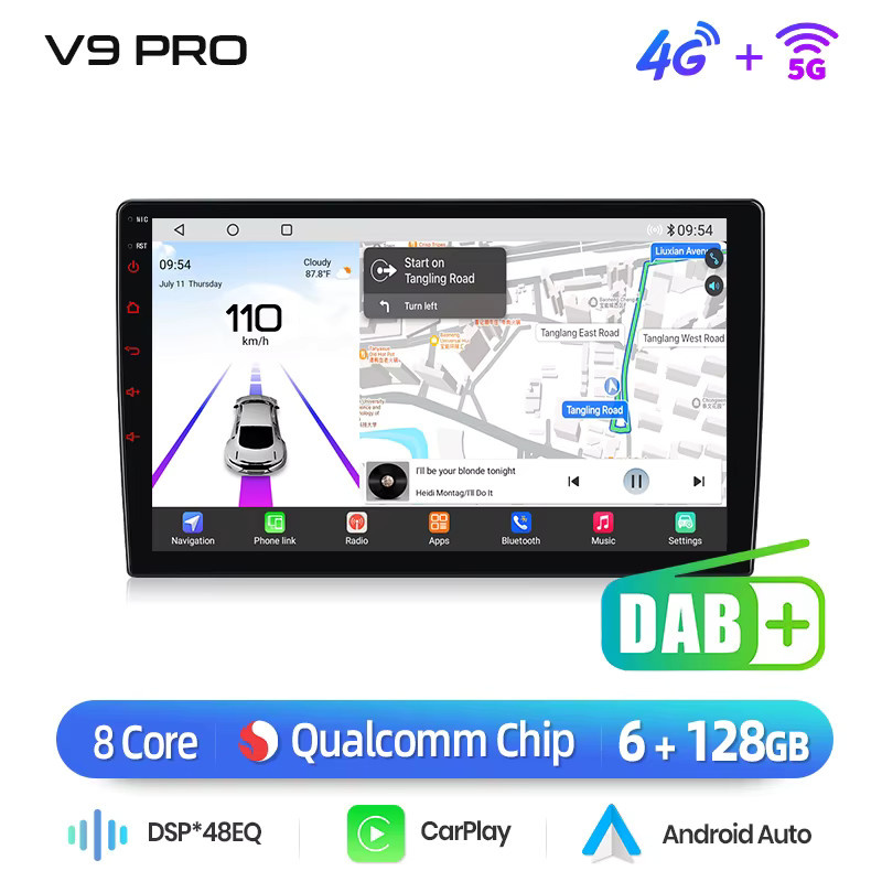 Junsun Autoradio mit 360° Panoramakamera für Fiat Doblo 2015–2019, Android Auto, Wireless CarPlay, GPS, WiFi und RDS in Schwarz - Bild 7
