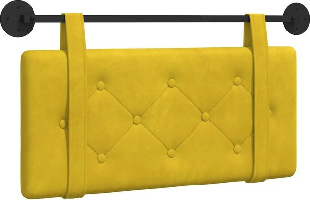 vidaXL Wandmontiertes Polsterpaneel aus Samt in Gelb, B/H/T: 90 x 55 x 5 cm - Bild 1