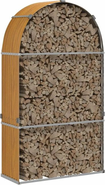 vidaXL Kaminholzunterstand aus verzinktem Stahl in Hellbraun, B/T/H: 120 x 45 x 210 cm - Bild 1