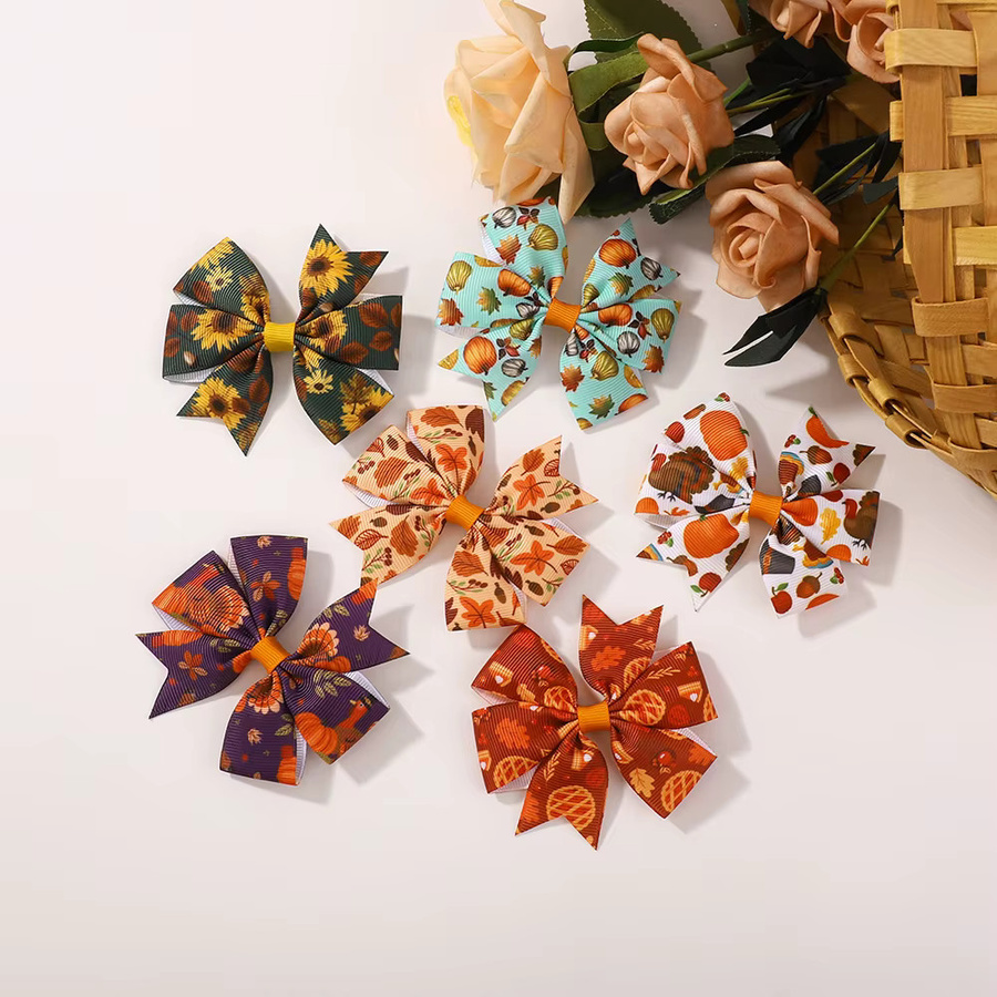 HAHAYL Haarclip-Set für Kinder, Herbst-Print, 12/24 Stück - Bild 3