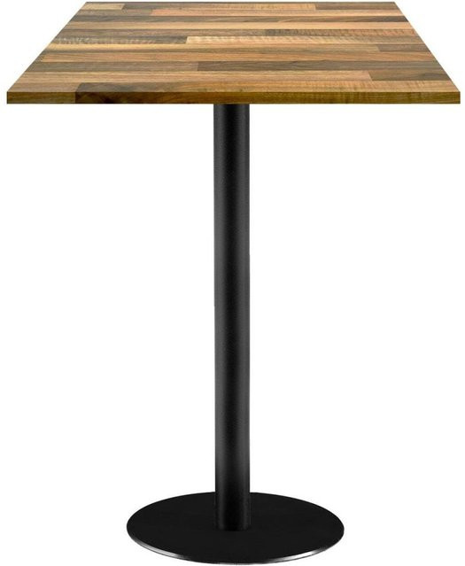 RestooTab Stehtisch Rome quadratisch in Eiche und Schwarz, B/T/H: 60 x 60 x 113 cm - Bild 1