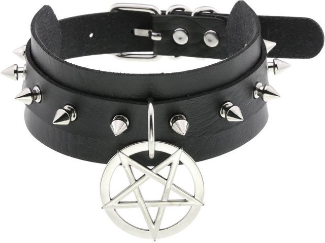 DIEZI Halskette, Schwarze Spitze, Leder, Choker, Unisex - Bild 1