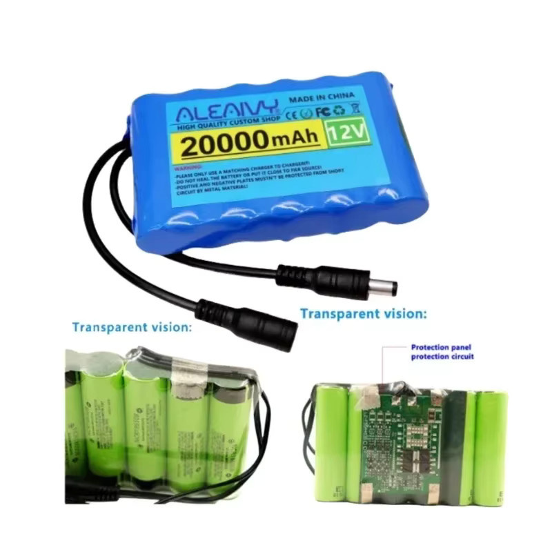 Aleaivy Lithium-Ionen-Akku Pack 12,6 V mit 20000 mAh, Blau, inklusive 12,6 V 1A Ladegerät und DC-Stecker - Bild 3