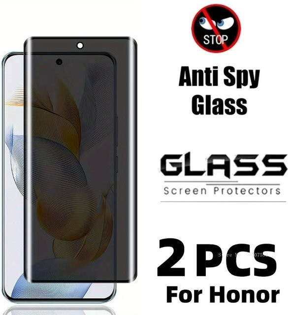 2 Stück Honor Privacy Displayschutzfolie aus gehärtetem Glas mit 9H Anti-Spy-Effekt für Honor Magic 8 7 6 5 Pro Air Lite Ultimate 8 Lite - Bild 1