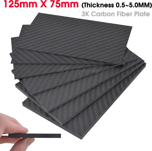 Readytosky Echt-Carbonfaserplatte in Schwarz, B: 12,5 cm, T: 7,5 cm - Bild 1