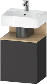 Duravit Waschtischunterschrank Qatego in Eiche Natur und Graphit Anthrazit, B/T/H: 44 x 35 x 64,5 cm - Bild 1