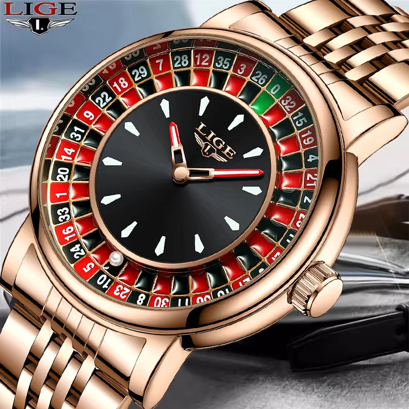 LIGE Armbanduhr Edelstahl, Roségold, Quarz, Herren - Bild 6