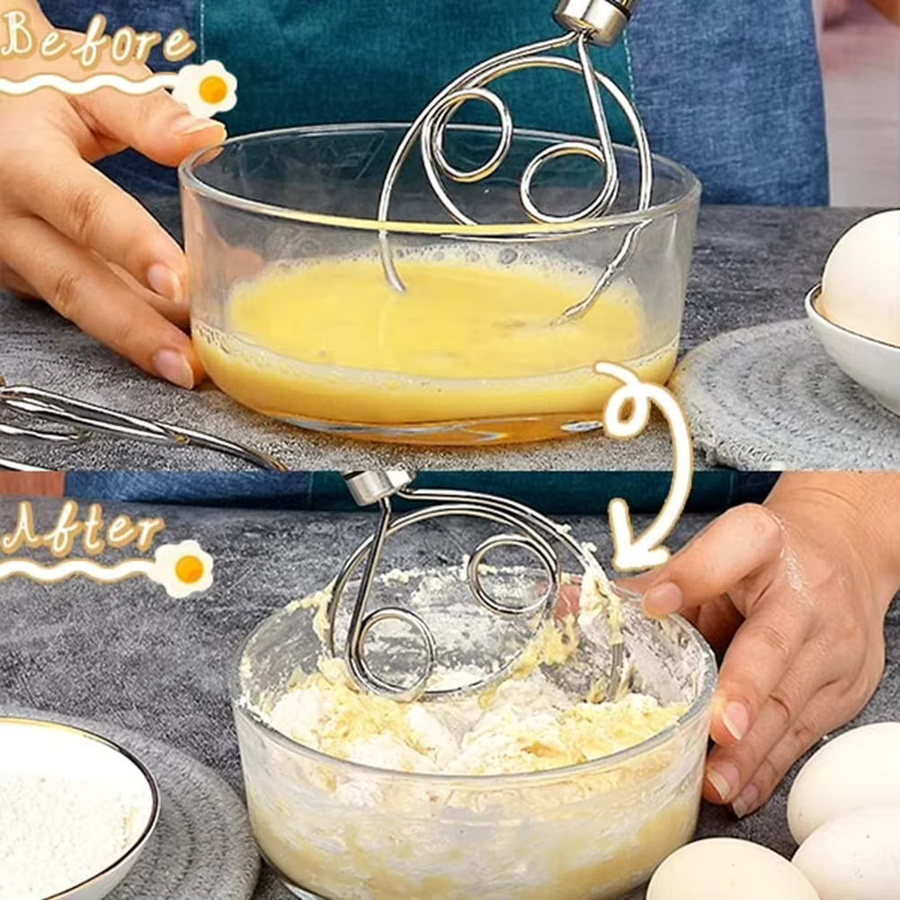 Aihogard Schneebesen aus Edelstahl in Silber für Teig, Kuchen und Gebäck mit Aufhängemöglichkeit - Bild 2