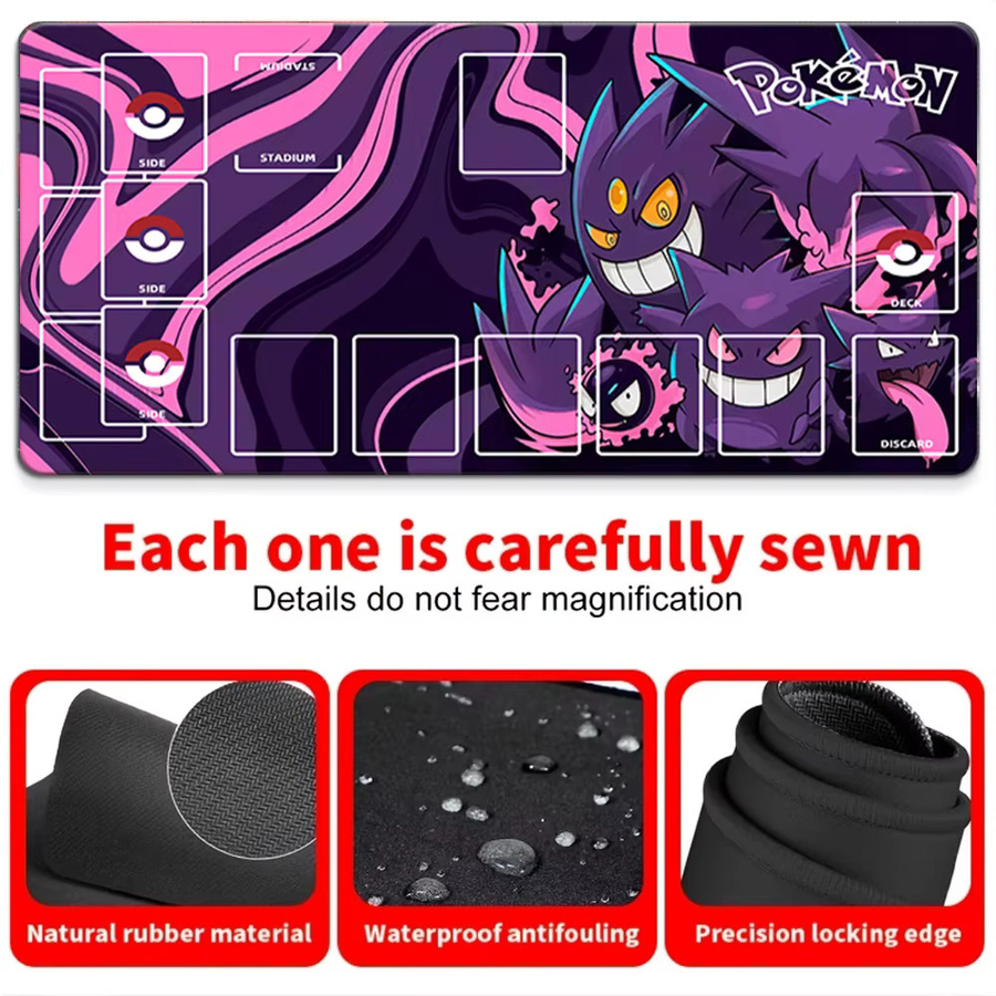 Potdemiel Pokémon Gengar Evolution TCG Spielmatte, rutschfest, lila - Bild 4