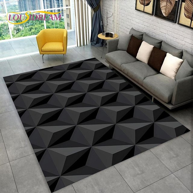 Karpetti 3D-Teppich mit modernem geometrischem Design, grau, B/B: 80 x 120 cm - Bild 1
