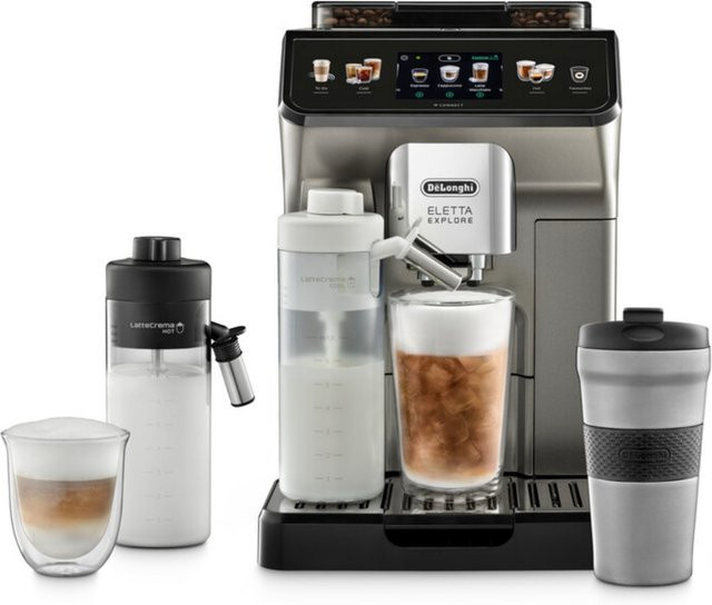 De'Longhi Eletta Explore ECAM450.86.T Kaffeevollautomat in Titan mit Cold Extraction Technologie für Bohnen und Pulver - Bild 1