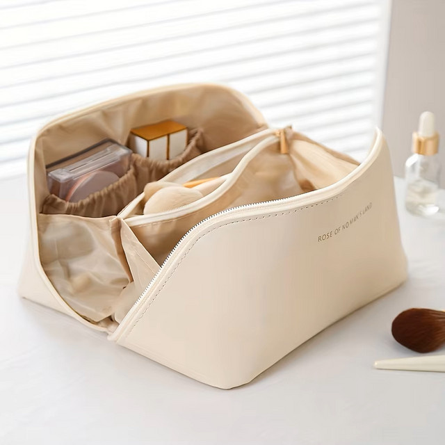 ZAAKIVEN Kosmetiktasche aus PU Leder, Damen, groß, multifunktional - Bild 1