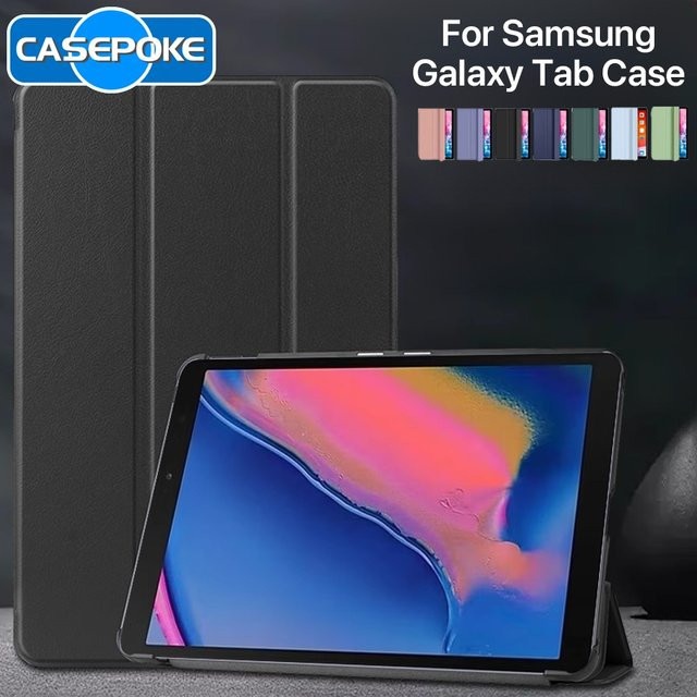 Magnetisches Smart Cover für Samsung Galaxy Tab A9 Plus 11in und Galaxy Tab S6 Lite 12,4in sowie S7 FE S8 S9 Plus, Flip Stand Case aus weichem TPU, Farbe: Grün - Bild 1