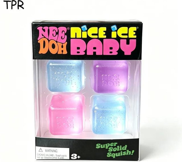 Needoh Nice Ice Baby, Squishy Würfel, 4er-Pack, Sensorisches Spielzeug - Bild 1