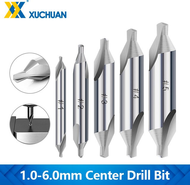 Xcan HSS Combined-Center Bohrer Bits mit 60 Grad Core für Metall, Silber, 1,0-6,0 mm - Bild 1